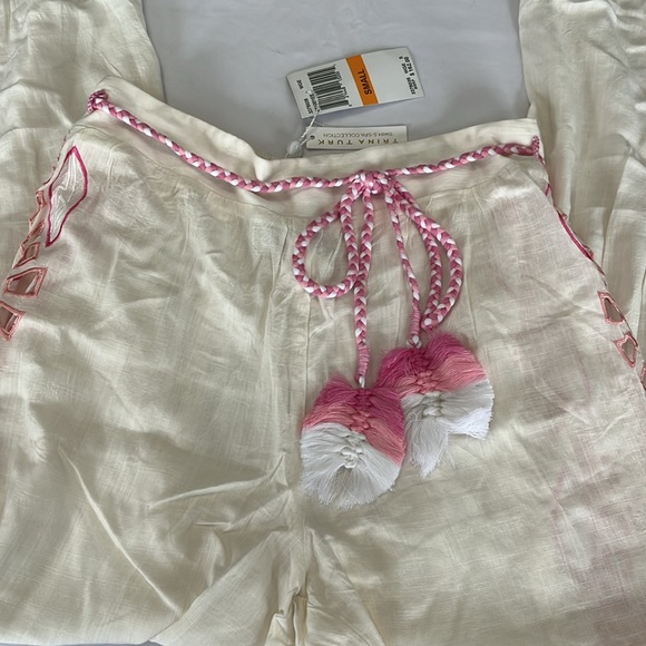 TRINA TURK Lahaina Jogger Cover-up Pants Embroidered Pink Size S NWT - Picture 6 of 12